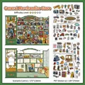 Vintage style 3D scenery PET sticker set with background card for scrapbooking - Grocery Store (Vol. 45)