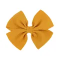 Grande fiocco per capelli giallo zenzero in tessuto strutturato per bambine - 1 Pezzo / Giallo Zenzero