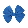 Grande fiocco per capelli blu brillante con trama a grana di mais unica per bambine, chic - Stile Trama Grano di Mais (6) / Blu zaffiro
