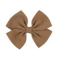 Elegante fiocco per capelli in tessuto marrone per bambine, accessorio festa per bimbe - Stile Trama Grano di Mais (5) / Marrone scuro