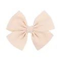 Elegante accessorio per capelli a fiocco in tessuto testurizzato crema per bambine - Stile Trama Grano di Mais (8) / Beige