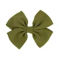 Fiocco in tessuto verde oliva testurizzato per accessori per capelli da bambina - Stile Trama Grano di Mais (38) / Verde oliva