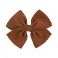 Grande fiocco per capelli marrone per bambine con trama in tessuto - Stile Trama Grano di Mais (40) / Marrone