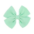 Fermaglio per capelli a fiocco verde menta testurizzato per bambine da festa - Stile Trama Grano di Mais (34) / Verde menta