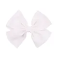 Fiocco per capelli bianco testurizzato per bambine con motivo a grana di mais raffinato - Stile Trama Grano di Mais (18) / Bianco