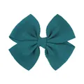Fiocco per capelli in tessuto testurato color verde ottanio per bambina - Stile Trama Grano di Mais (26) / Verde malachite