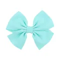 Fermaglio a fiocco verde menta strutturato per bambini, accessorio capelli festa bimba - Stile Trama Grano di Mais (17) / Verde menta