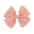 Fermaglio per capelli a fiocco rosa per bambine in morbido tessuto a nido d'ape testurizzato - Stile Trama Grano di Mais (16) / rosa corallo