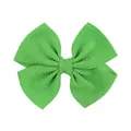 Fermaglio per capelli con fiocco in tessuto verde brillante per feste bambina - Stile Trama Grano di Mais (20) / Verde erba