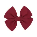 Grande fiocco in tessuto bordeaux per capelli di bambina con trama grana di mais - Stile Trama Grano di Mais (33) / Borgogna