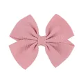 Fiocco per capelli rosa testurizzato per bambine in morbido tessuto a coste - Stile Trama Grano di Mais (31) / Rosa Chiaro