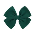 Grande fermaglio per capelli a fiocco verde scuro per bambine con trama a mais - Stile Trama Grano di Mais (39) / Verde scuro