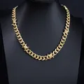 Magnifique collier à maillons cubains épineux doré de style hip hop punk streetwear - Collier (X528-1)