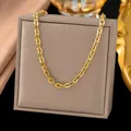 Elegant 18K gold plated titanium steel cable chain necklace for women jewelry - Basic Chain Style (H1202)