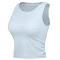 Haut de sport débardeur bleu clair pour femme avec rembourrage de poitrine intégré - S / Hauts / Crème