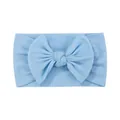 High-elastic soft baby nylon headband with large decorative bow in light blue color - Light Blue