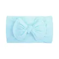 Ultra-soft and high-elastic light blue nylon headband with a large bow for babies. - Light Blue