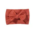 Soft high-elastic baby nylon headband with large bow in burnt orange brick red - Burnt Orange
