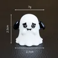 Cute miniature white resin ghost figurine for Halloween landscape decor ornament - Christmas Series / Ghost with Bat Wings / Solid Color