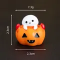Halloween ghost pumpkin resin miniature decoration with size and weight labels - Christmas Series / Ghost on Pumpkin / Solid Color
