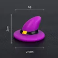 Purple resin miniature witch hat for Halloween micro-landscape decor, 2.9cm wide. - Christmas Series / Purple Magic Hat / Solid Color