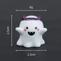 Miniature Halloween ghost resin figurine ornament with purple horns 2.5cm dimensions - Christmas Series / Ghost with Headband / Solid Color