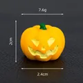 Handmade resin miniature pumpkin ornament for Halloween with dimensions and weight - Christmas Series / Grinning Pumpkin / Solid Color