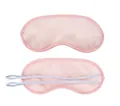 Masque de sommeil rose en polyester respirant et occultant avec doubles élastiques - Emballage Plat Rose