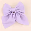 Elegant solid lavender purple bow hair clip for JK and Lolita hair accessories - Light Purple
