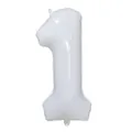 Large 40 inch cream white number 1 foil balloon perfect for birthday party decoration - Number 1