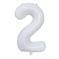 Large 40-inch milky white number 2 foil balloon for elegant birthday party decorations - Number 2