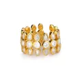 Elegante anello regolabile placcato oro con zirconi chiari incastonati a forma di goccia - Stile Goccia d'Acqua Micro Pavé Zirconia (G126380)
