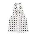 Elegant white satin halter neck top featuring classic black polka dots pattern - XS / Tops / White Polka Dot