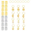 80-teiliges DIY Dreadlock-Schmuckset mit goldenen und silbernen Aluminium-Manschetten und Anhängern - 36-Teile-Set (In Tasche)
