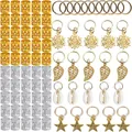 80-teiliges DIY Dreadlock-Schmuckset mit goldenen und silbernen Aluminium-Manschetten - 80-Teile-Set Stil 2 (Verpackt)