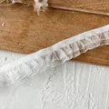 Galon de dentelle élastique blanche à volants pour couture DIY et vêtements de poupée - 2cm de Large (C3) / Blanc