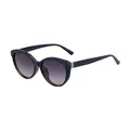 Stylish cat-eye polarized sunglasses for women with black-tortoise frame and gradient lenses. - C3 Black Tortoise Shell Frame Double Tea Gradient Lens