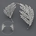 Luxury crystal-encrusted leaf headband for bridal wedding and evening banquet hair decor - Silver (TS-J3180S)
