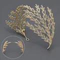 Exaggerated luxury golden bridal headband with full rhinestone wheat branches for wedding - Gold (TS-J3127G)