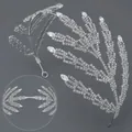 Luxury silver crystal rhinestone leaf headband for Middle Eastern bridal wedding hair - Silver (TS-J3316S)