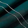 Elegant S925 sterling silver box chain necklace with adjustable 40+5cm length - Box Chain 40+5cm / White Gold
