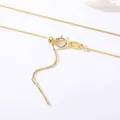 Collar de cadena de caja ajustable en plata de ley S925 dorada, 40+5cm. - Cadena de Caja Ajustable con Pin 45cm / Dorado