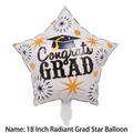 18-inch stervormige folieballon voor afstuderen met Congrats Grad print en vuurwerk - 18 Inch Briljante Afstudeer Ster