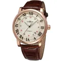 Dettaglio orologio automatico Winner da uomo con cassa oro rosa e cinturino in pelle - Cassa Oro Rosa Quadrante Bianco Scala Nera