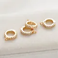 14K Gold gefüllter Schmuckverschluss mit CZ-Steinen für DIY-Halsketten und Armbänder - Zirkonia Runder Universalverschluss