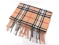 Classic British style plaid scarf featuring elegant tassels in camel for winter warmth and style - Light Camel Five-Line Plaid