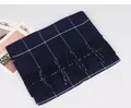 Sciarpa invernale a quadri blu scuro di alta qualità con frange per moda maschile - Plaid a Vetro Blu Navy