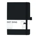 Diario bullet journal professionale in pelle nera con 160 pagine e fascia elastica. - A5 / Nero