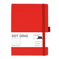 Taccuino puntinato rosso in pelle PU morbida con 160 pagine di carta spessa da 100GSM - A5 / Rosso