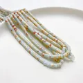 Perle a tubo in pietra piatte tonde 4x2mm blu chiaro e arancione per gioielli fai-da-te - Pietra di Shoushan